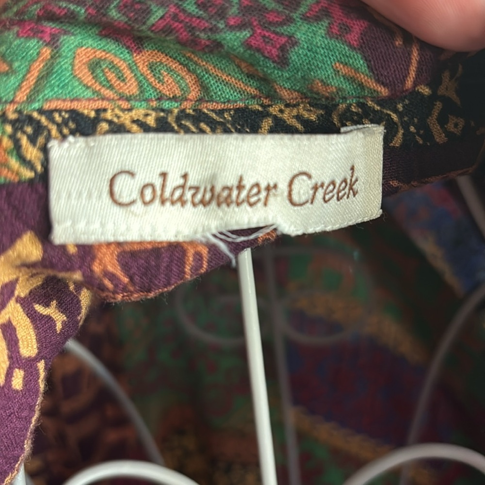 Coldwater Creek Patchwork Button Down Rayon Shirt - image 5